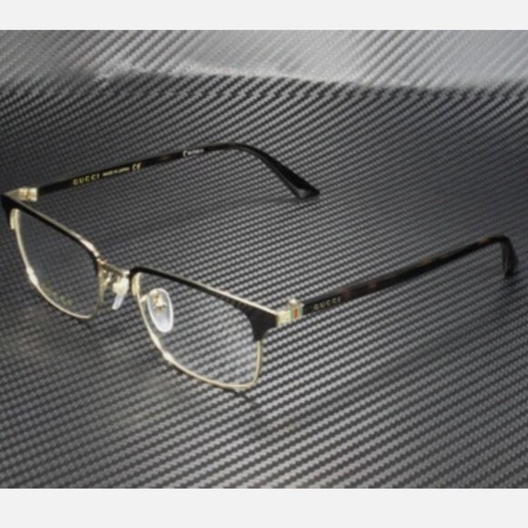 GUCCI Rectangular Square Brown Demo Lens 53 mm Men's Eyeglasses - Picture 1 of 5